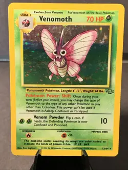 Pokemon TCG Venomoth 13/64 Holo Rare Jungle Set Unlimited WOTC VTG 1999 - Image 1