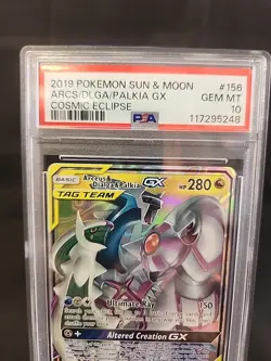 Pokemon Arceus & Dialga & Palkia GX 2019 Cosmic Eclipse 156/236 PSA 10 - Image 2