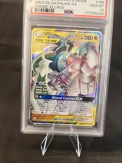 Pokemon Arceus & Dialga & Palkia GX 2019 Cosmic Eclipse 156/236 PSA 10 - Image 3