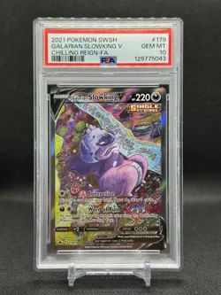Pokemon Galarian Slowking V 179/198 Chilling Reign Full Alt Art Graded PSA 10 - Image 1