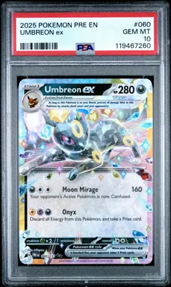 2025 POKEMON PRE EN-PRISMATIC EVOLUTIONS #060 UMBREON EX PSA 10 - Image 1