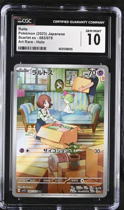 CGC 10 GEM MINT Japanese Pokemon 2023 Ralts 083/078 AR Scarlet & violet ex Sv1S - Image 1