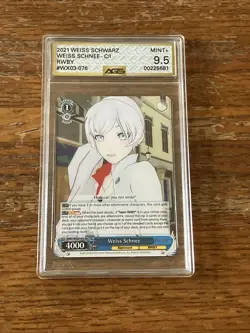 Weiss Schwarz Team RWBY Weiss Schnee WX03-076 Card Graded AGS 9.5 Mint+ Grading - Image 2