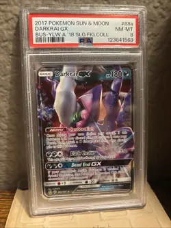 Pokemon TCG Darkrai GX Card 88/147 Burning Shadows Series PSA 8 - Image 1
