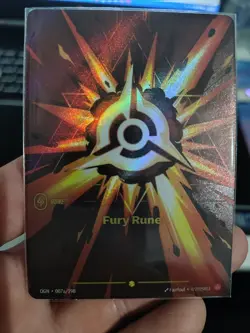 2025 League of Legends Riftbound English TCG Card Fury Rune OGN·007a/298 Alt Art - Image 1