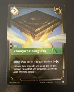 Riftbound League Of Legends Origins Foil Card OGN 077 Zhonyas Hourglass - Image 1