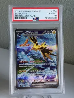 2023 Japanese Pokemon 151 Zapdos ex Special Art Rare Card 204/165 Graded PSA 10 - Image 1