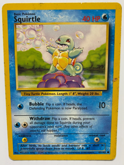 1999 Pokemon Base Set 1st Edition Squirtle #63/102 Common Card Ungraded - Image 1