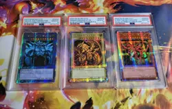 PSA 10 ERROR SET EGYPTIAN GOD CARDS Slifer Winged Dragon Obelisk QCSE LC01 2023 - Image 1