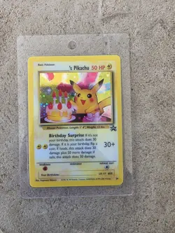Pokemon Birthday Pikachu Holo Black Star Promo #24 Card 2000 LAMINATED Rare - Image 1