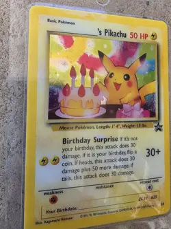 Pokemon Birthday Pikachu Holo Black Star Promo #24 Card 2000 LAMINATED Rare - Image 3