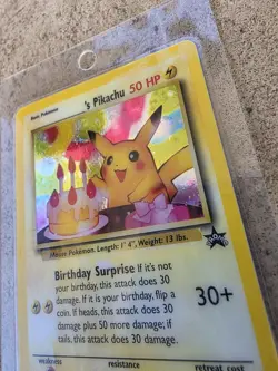 Pokemon Birthday Pikachu Holo Black Star Promo #24 Card 2000 LAMINATED Rare - Image 4