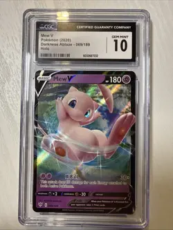 2020 Pokemon Darkness Ablaze Mew V Ultra Rare 069/189 #069 CGC 10 - Image 1