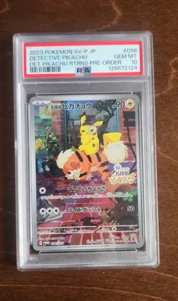 2023 POKEMON JPN SV-P PROMO #098 DETECTIVE PIKACHU PSA 10 - Image 1