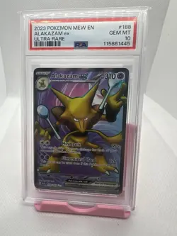 2023 POKEMON MEW EN-151 ULTRA RARE #188 ALAKAZAM EX PSA 10 - Image 1
