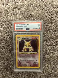 Alakazam Holo #1 /102 PSA 5 - 1999 Pokemon Game Base Set Unlimited - Image 1