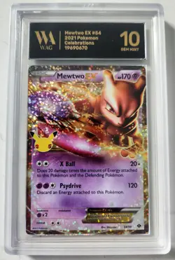 2021 Pokemon Celebrations Classic Collection Mewtwo EX 54 Wag Graded Gem Mint 10 - Image 1