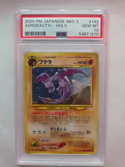 Pokemon 2000 Aerodactyl Holo PSA 10 Japanese Neo 3 #142 - Image 1