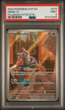 2024 Pokemon Scarlet & Violet Black Star Promo 075 Mimikyu Paldean Fates - PSA 9 - Image 1