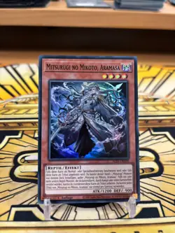 Yugioh Mitsurugi NO Mikoto, Aramasa ALIN-DE090 Super Rare - Image 1