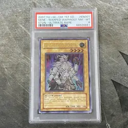 2007 Yugioh 1st Edition Gene Warped Warwolf #EN001 Ultimate Rare PSA 8 LOW POP! - Image 1