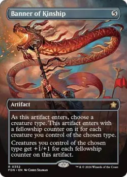 MTG English Banner of Kinship (Borderless) NM Foil Foundations - Image 1