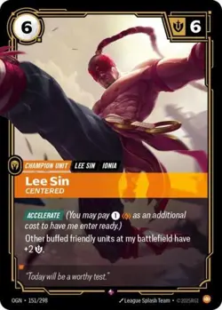 ~ Lee Sin Centered ~ Foil ~ Riftbound: Origins - Image 1