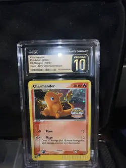 2003 Pokemon EX Dragon City Championships Charmander-Holo CGC Pristine 10 Pop 10 - Image 2