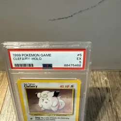 POKEMON BASE SET UNLIMITED CLEFAIRY HOLO RARE 5/102 PSA 5 EXCELLENT CONDITION - Image 2