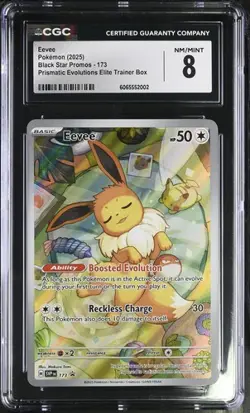 Pokemon 2025 Black Star Promos Eevee #173 CGC 8 - Image 1