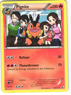 Pignite Uncommon Pokemon TCG Legendary Treasures 26/113 MP - Image 1