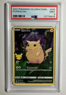 2021 POKEMON CELEBRATIONS #005 FULL ART/PIKACHU MINT PSA 9 - Image 1