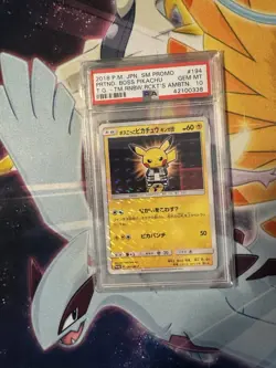 2018 Pokemon Pretend Boss Pikachu JPN SM Promo 194/SM-P - PSA 10 GEM MINT - Image 1
