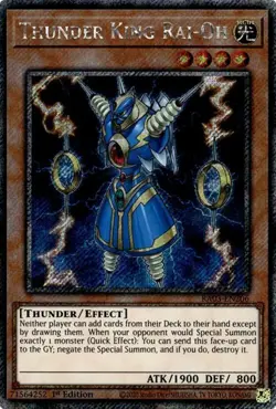 Yugioh! Thunder King Rai-Oh - RA03-EN206 - Platinum Secret Rare - 1st Edition Ne - Image 1