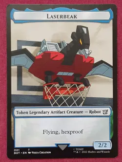 Magic The Gathering UNIVERSES BEYOND TRANSFORMERS LASERBEAK token card MTG - Image 1