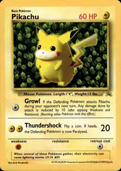 Ivy Pikachu Pokemon 1999 Glossy CoroCoro Grey Star Promo Japanese Print B74 LP - Image 1