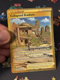 Pokemon Cards Collapsed Stadium 215/196 Gold Secret Rare Lost Origin - (NM) - Image 2