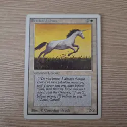 MTG Pearled Unicorn Unlimited Edition Magic the Gathering Card - Image 1