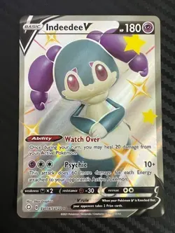 Pokemon TCG Indeedee V Shining Fates SV114/SV122 Holo Shiny Holo Rare NM - Image 1