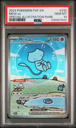 2024 POKEMON PAF EN-PALDEAN FATES SPECIAL ILLUSTRATION RARE #232 MEW EX PSA 10 - Image 1
