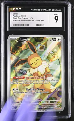 Pokemon 2025 Black Star Promos Eevee #173 CGC 9 - Image 1