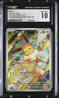Pokemon CGC 10 Eevee 2025 Black Star Promos 173 - Image 1