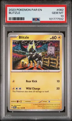 PSA 10 - 2023 POKEMON PAR EN-PARADOX RIFT 062 BLITZLE SHINJI KANDA - Image 1