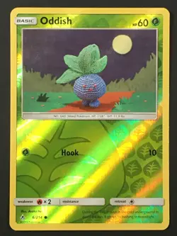 Pokemon TCG Oddish 6/214 SM Unbroken Bonds Reverse Holo Common NM - Image 1