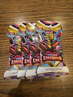 Pokemon TCG Sword and Shield Lost Origin x4 sleeved Booster Packs Lot of 4 820650850691 - Image 1