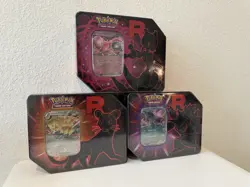 Pokemon TCG Destined Rivals Team Rocket Tin Set of 3 2025 New IN HAND - Image 1