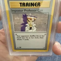 1999 Pokemon Game 1st Edition Shadowless Impostor Prof Oak #73 PSA 9 - Image 4