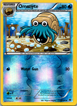 Omanyte Reverse Holo 17/124 XY Fates Collide Pokemon Card Near Mint NM TCG - Image 1