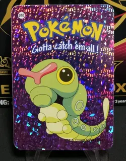 Pokemon Caterpie vending prism holofoil card, vintage #010, Nintendo - Image 1