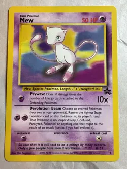 Mew Black Star Promo 8 Non-Holo Pokemon Card 2000 WOTC TCG - Image 1